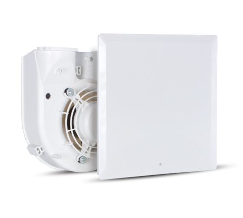 Vortice Quadro EVO QE 100/60 LL radiális ventilátor egység, előlappal, két fordulattal, G2 szűrővel, IP45 védettséggel, wc-be, fürdőszobába, társasházakba