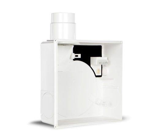 Vortice Quadro EVO QE 100/60 LL radiális ventilátor egység, előlappal, két fordulattal, G2 szűrővel, IP45 védettséggel, wc-be, fürdőszobába, társasházakba
