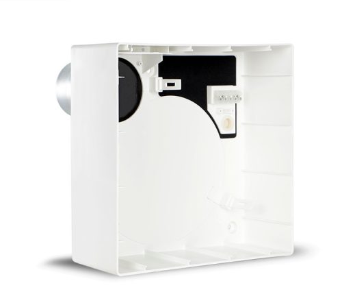Vortice Quadro EVO QE 100/60 LL radiális ventilátor egység, előlappal, két fordulattal, G2 szűrővel, IP45 védettséggel, wc-be, fürdőszobába, társasházakba