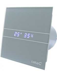  Cata E-100GSTH kisventilátor, ezüst színű üveg előlappal, időkapcsolóval, páraérzékelővel