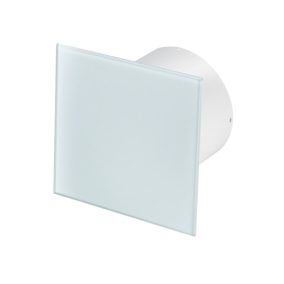   System+  ventilátor, fürdőszobába, mellékhelyiségbe, fehér üveg előlappal, időkapcsolóval TURBO