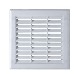   Awenta TK12 négyszögletes fali rács 150X150, szabályzó zsaluval, rovarhálóval, fehér színben NA125