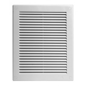   Awenta TRU24 négyszögletes fali rács 200X300, rovarhálóval, fehér színben