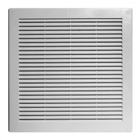   Awenta TRU6 négyszögletes fali rács 200X200, rovarhálóval, fehér színben